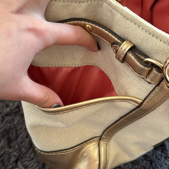 COACH Natalie Beige and gold shoulder tote bag - Picture 11 of 13